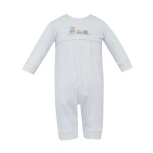 Petit Bebe Boys Crochet Train Romper